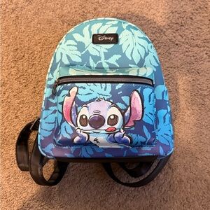 Disney Lilo & Stitch Blue Tropical Leaves Mini Backpack